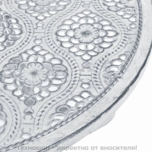 Градински бистро комплект, 3 части, стомана, сивкаво бял