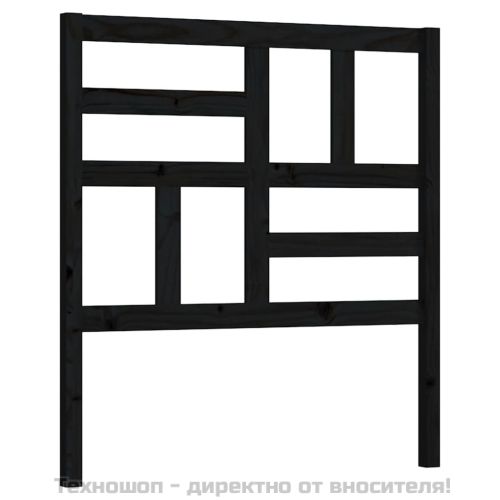 Горна табла за легло, черна, 81x4x104 см, бор масив