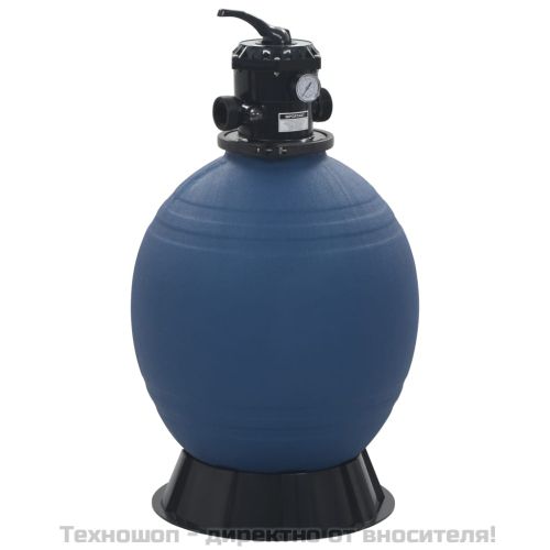 Пясъчен филтър за басейн, 6 позиционен клапан, син, 560 мм