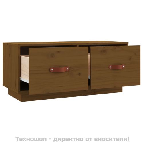 ТВ шкаф, меденокафяв, 80x34x35 см, бор масив