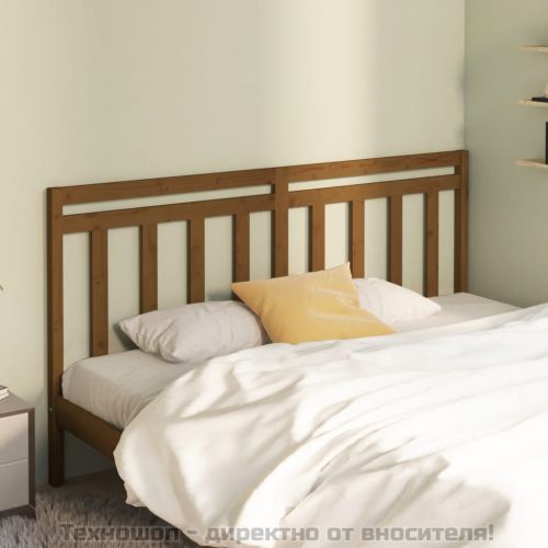 Горна табла за легло, меденокафява, 206x4x100 см, бор масив