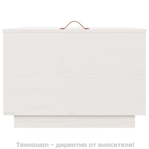 Кутии за съхранение с капаци 3 бр бели борова дървесина масив