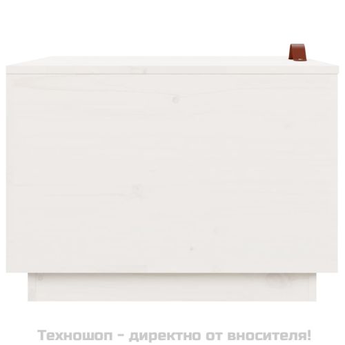 Кутии за съхранение с капаци 3 бр бели борова дървесина масив