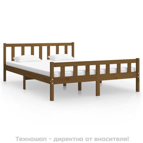 Рамка за легло, меденокафява, дърво, 150x200 cм, King Size