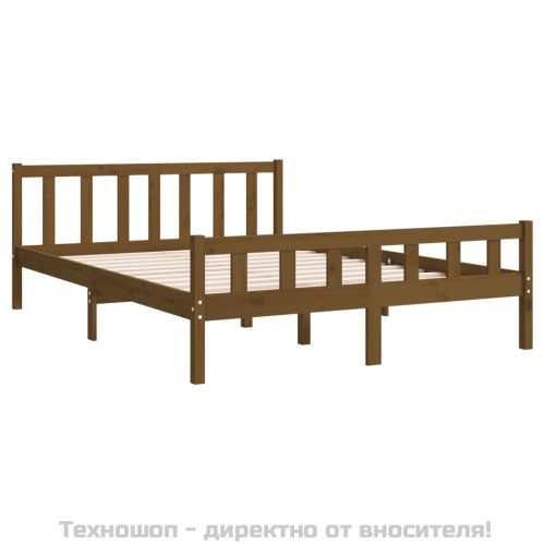 Рамка за легло, меденокафява, дърво, 150x200 cм, King Size