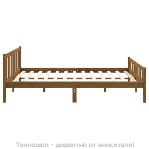 Рамка за легло, меденокафява, дърво, 150x200 cм, King Size