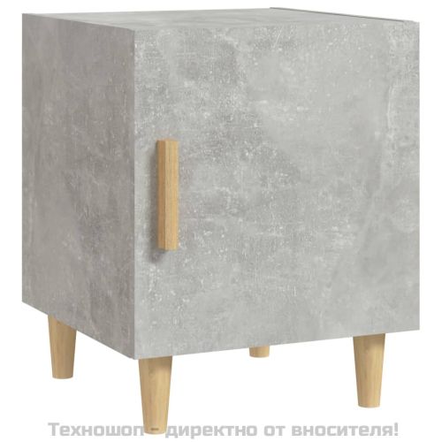 Нощни шкафче, бетонно сиво, инженерна дървесина