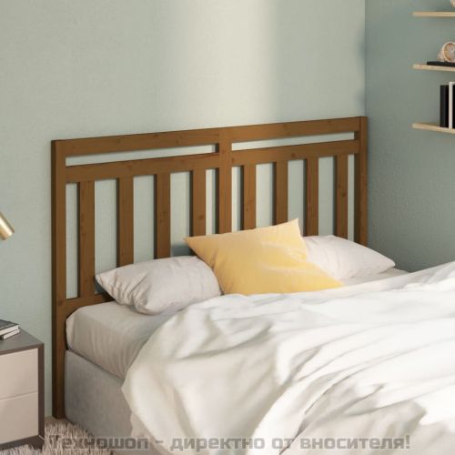 Горна табла за легло, меденокафява, 126x4x100 см, бор масив