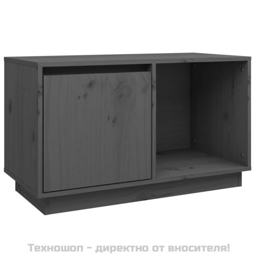 ТВ шкаф, сив, 74x35x44 см, бор масив