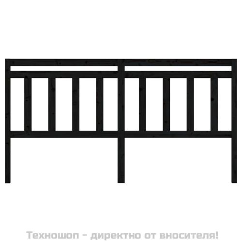 Горна табла за легло, черна, 206x4x100 см, бор масив