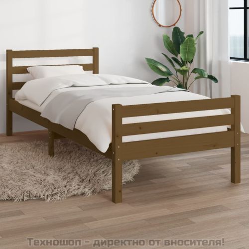 Рамка за легло меденокафява дърво 75x190 см Small Single