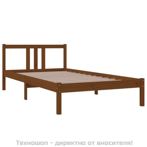 Рамка за легло, меденокафява, дърво масив, 100x200 см