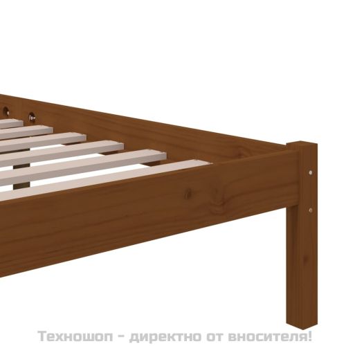 Рамка за легло, меденокафява, дърво масив, 100x200 см