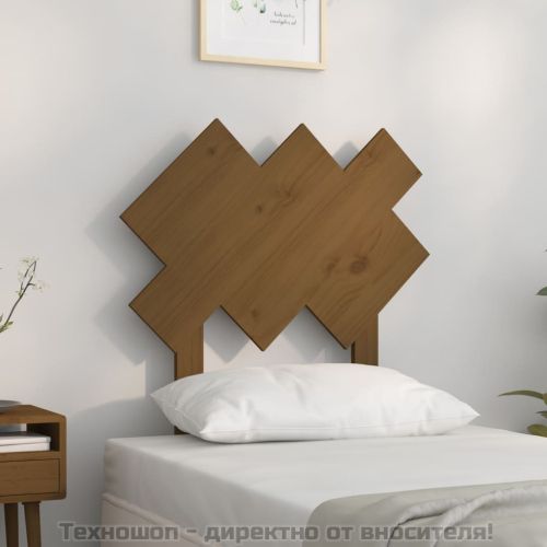 Горна табла за легло, меденокафява, 72,5x3x81 см, бор масив