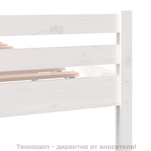 Рамка за легло, бяла, дърво масив, 150x200 cм, King Size