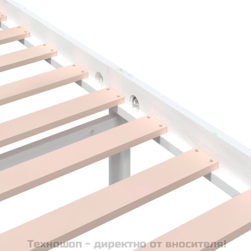 Рамка за легло, бяла, дърво масив, 150x200 cм, King Size