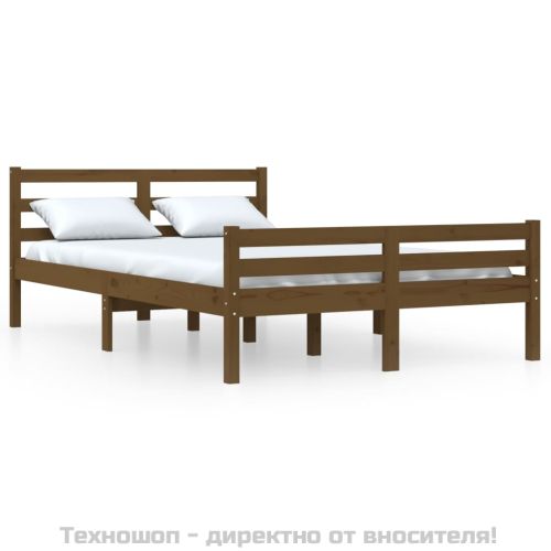 Рамка за легло, меденокафява, дърво, 150x200 cм, King Size