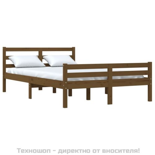 Рамка за легло, меденокафява, дърво, 150x200 cм, King Size