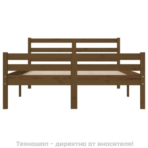 Рамка за легло, меденокафява, дърво, 150x200 cм, King Size