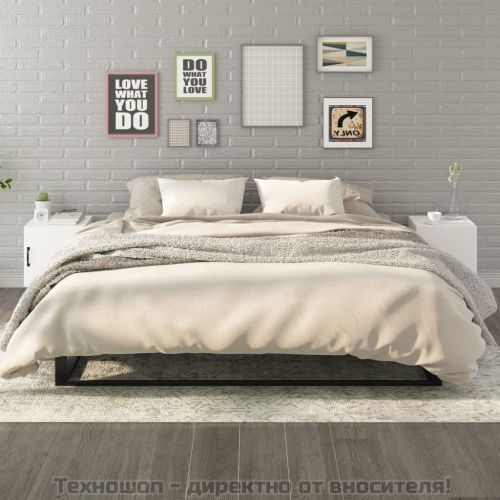 Нощни шкафчета, 2 бр, бели, инженерно дърво