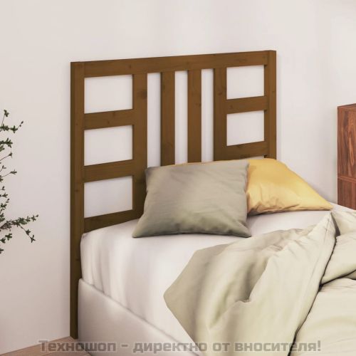 Горна табла за легло, меденокафява, 106x4x100 см, бор масив