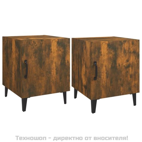 Нощни шкафчета, 2 бр, Опушен дъб, инженерно дърво