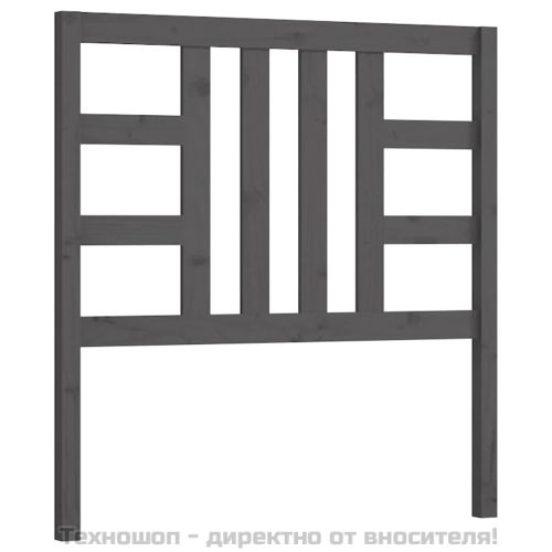 Горна табла за легло, сива, 96x4x100 см, бор масив