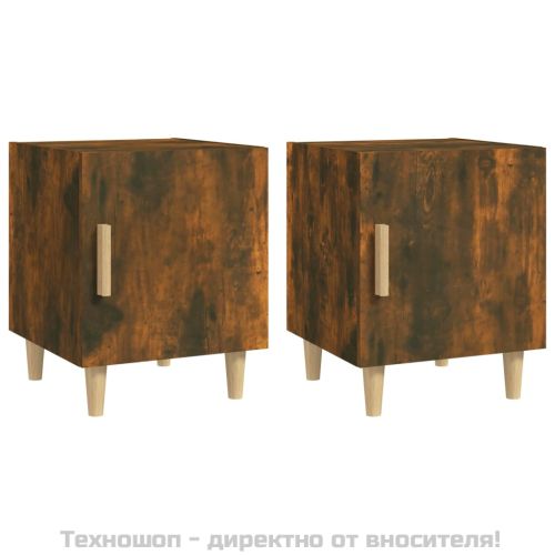 Нощни шкафчета, 2 бр, Опушен дъб, инженерно дърво