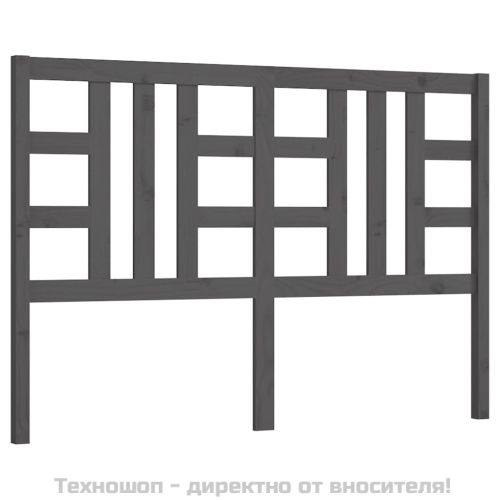 Горна табла за легло, сива, 141x4x100 см, бор масив