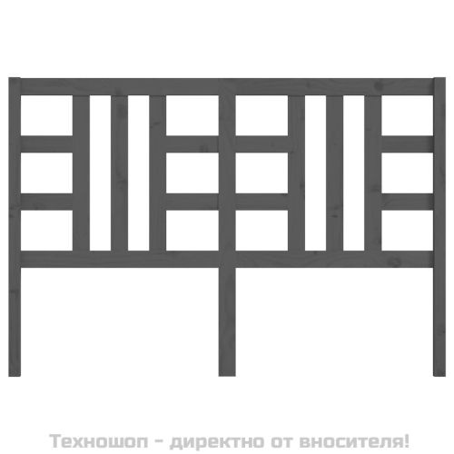 Горна табла за легло, сива, 141x4x100 см, бор масив
