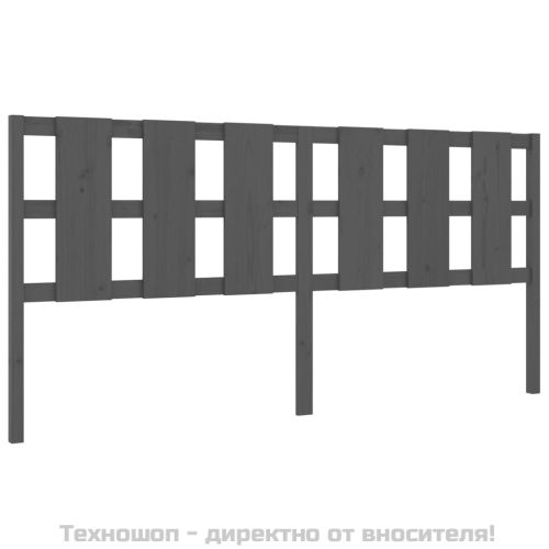 Горна табла за легло, сива, 205,5x4x100 см, бор масив