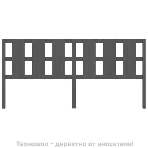 Горна табла за легло, сива, 205,5x4x100 см, бор масив