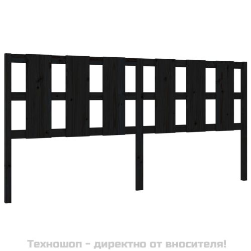 Горна табла за легло, черна, 205,5x4x100 см, бор масив
