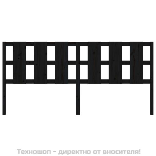 Горна табла за легло, черна, 205,5x4x100 см, бор масив