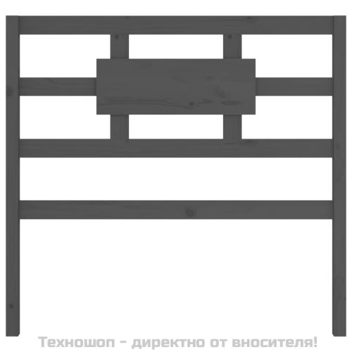 Горна табла за легло, сива, 80,5x4x100 см, бор масив