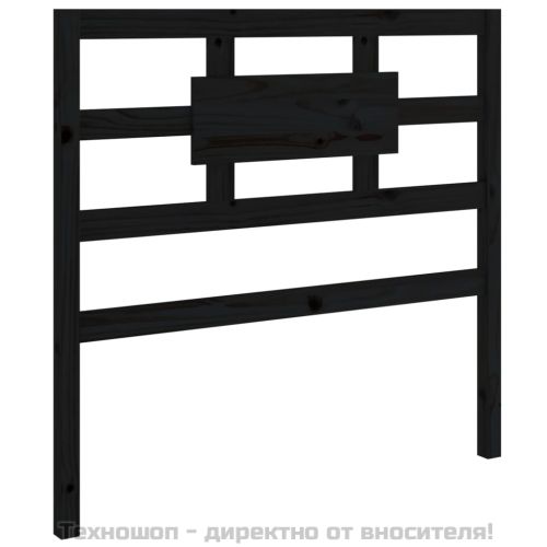 Горна табла за легло, черна, 80,5x4x100 см, бор масив