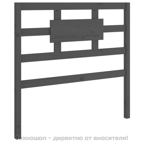 Горна табла за легло, сива, 95,5x4x100 см, бор масив