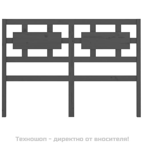 Горна табла за легло, сива, 125,5x4x100 см, бор масив
