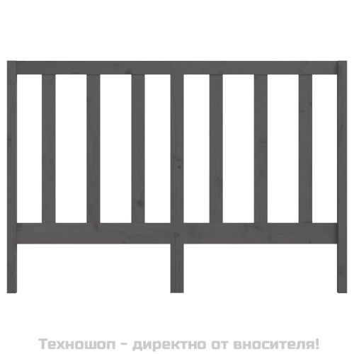 Горна табла за легло, сива, 141x4x100 см, бор масив