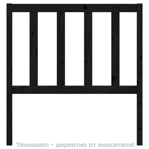 Горна табла за легло, черна, 81x4x100 см, бор масив