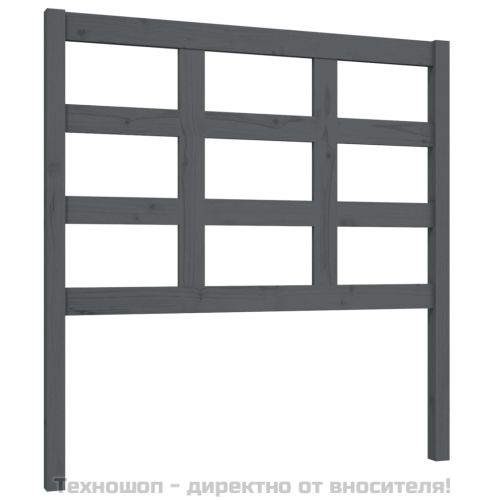 Горна табла за легло, сива, 95,5x4x100 см, бор масив