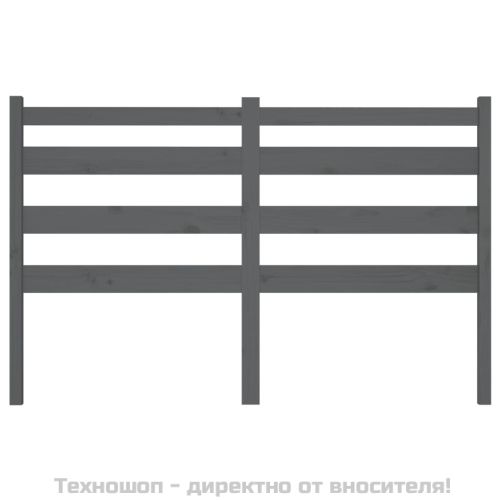 Горна табла за легло, сива, 206x4x100 см, бор масив