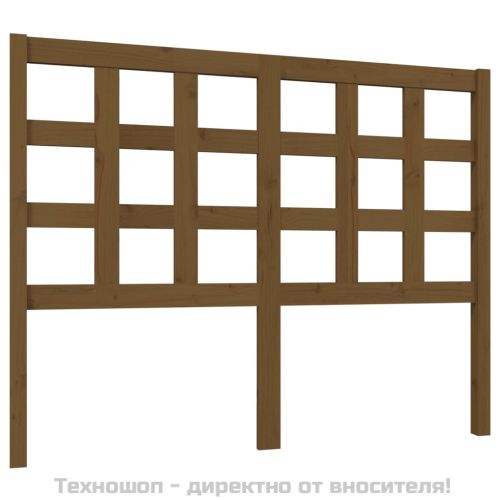 Горна табла за легло, меденокафява, 125,5x4x100 см, бор масив