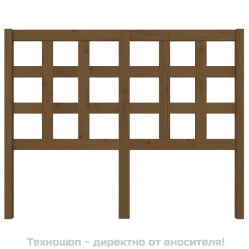 Горна табла за легло, меденокафява, 125,5x4x100 см, бор масив