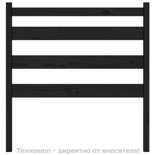 Горна табла за легло, черна, 81x4x100 см, бор масив