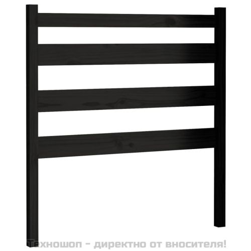 Горна табла за легло, черна, 106x4x100 см, бор масив