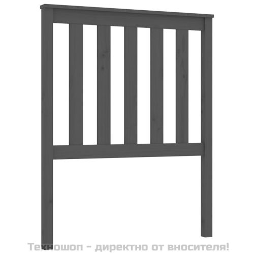 Горна табла за легло, сива, 81x6x101 см, бор масив