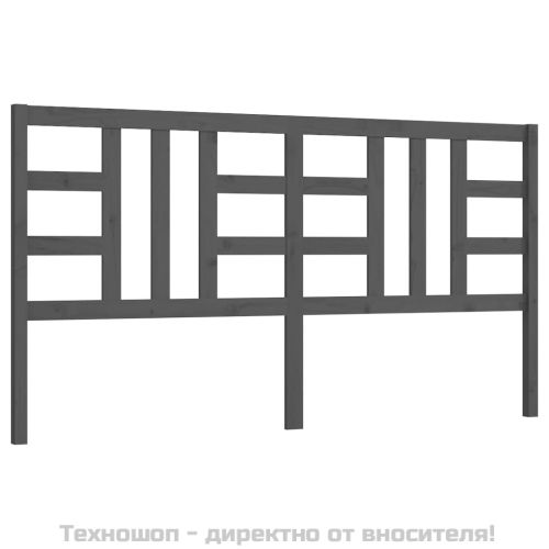 Горна табла за легло, сива, 186x4x100 см, бор масив