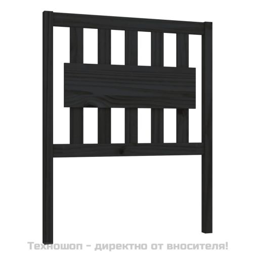 Горна табла за легло, черна, 80,5x4x100 см, бор масив