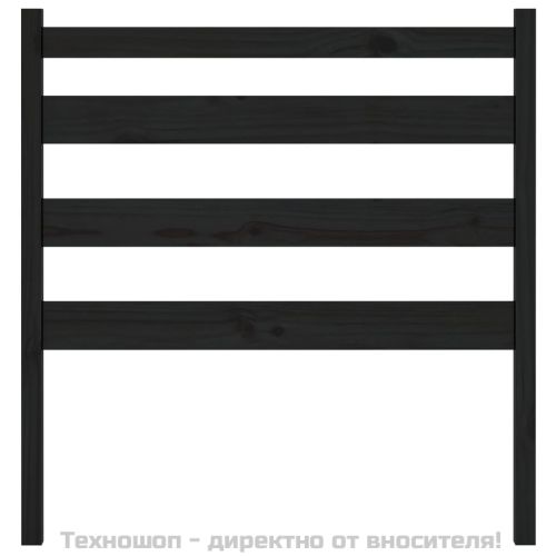 Горна табла за легло, черна, 96x4x100 см, бор масив